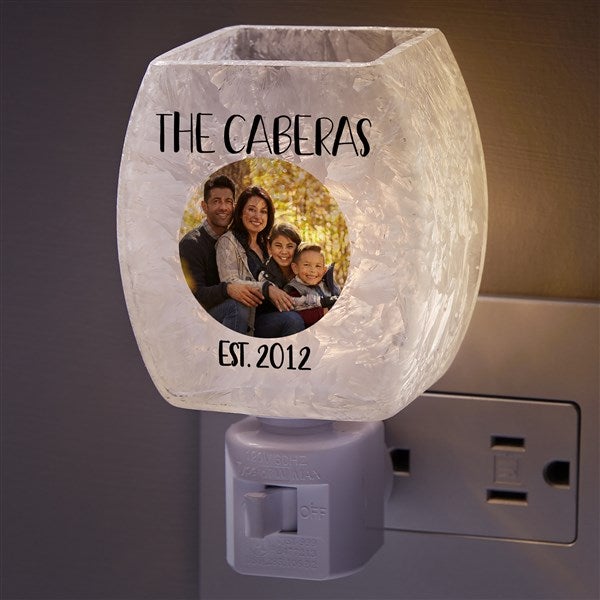 Family Photo Message Personalized Frosted Night Light  - 37129