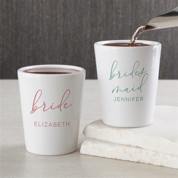 Watercolor Bridesmaid Personalized Shot Glass - 37139