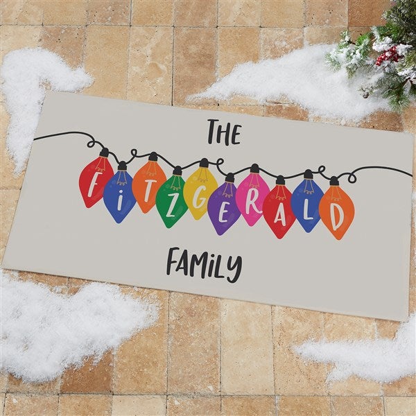 Personalized Christmas Doormats - Holiday Lights - 37142