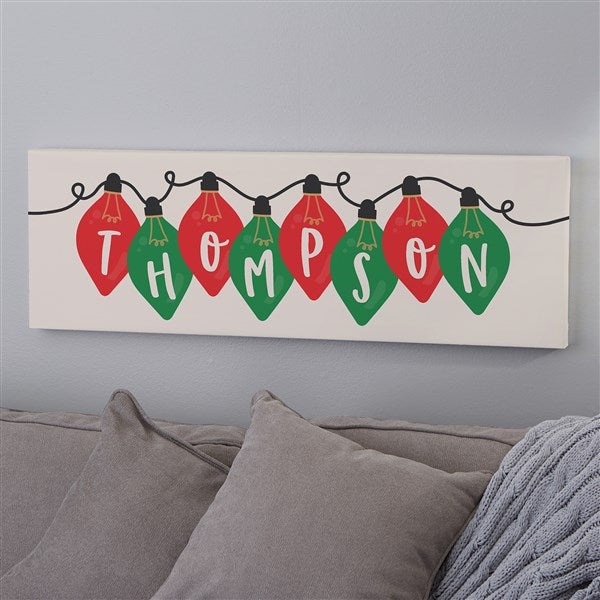 Holiday Lights Personalized Christmas Long Canvas Print  - 37144
