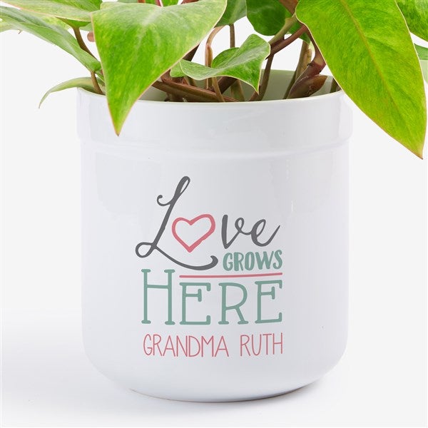Love Grows Here Personalized Outdoor Flower Pot  - 37149
