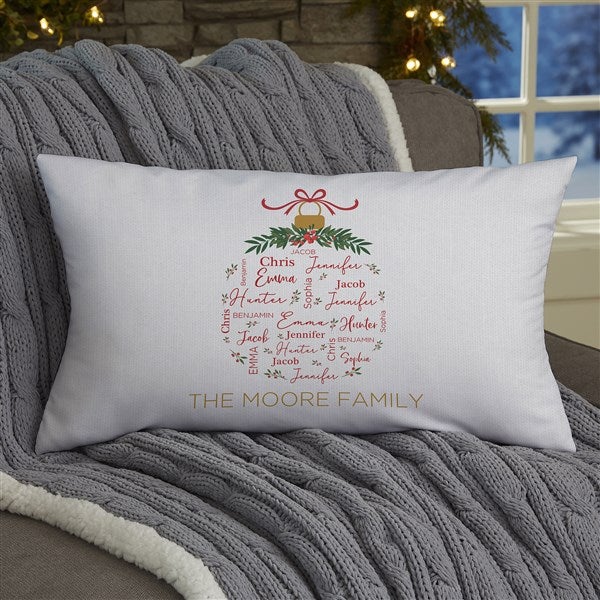 Merry Family Personalized Christmas Throw Pillow  - 37152