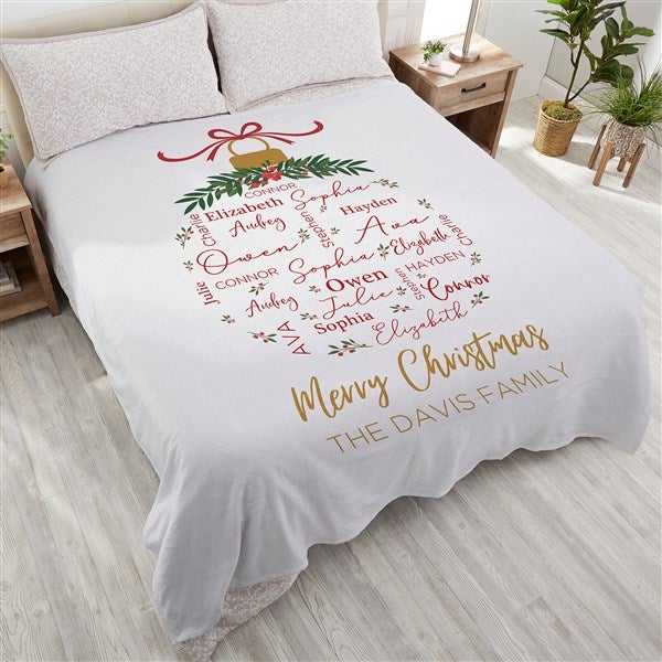 Merry Family Personalized Christmas Blanket  - 37153