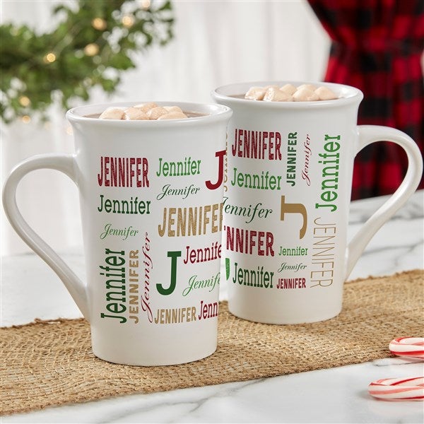 Christmas Repeating Name Personalized Coffee Mugs - 37168