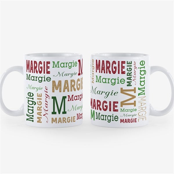 Christmas Repeating Name Personalized Coffee Mugs - 37168