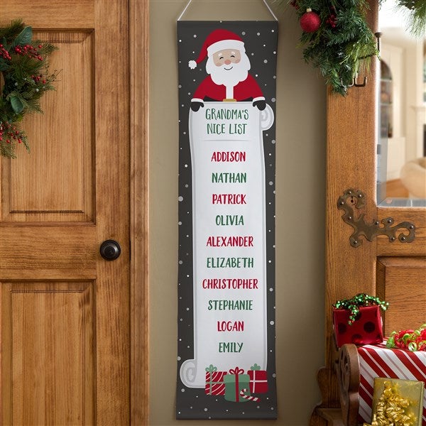 Personalized Christmas Door Banner - Santa's Nice List - 37173