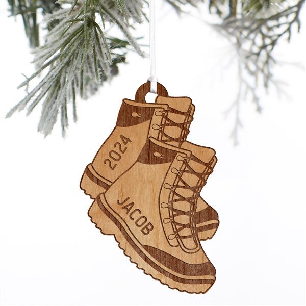 Hiking Boots Personalized Wood Ornament  - 37195