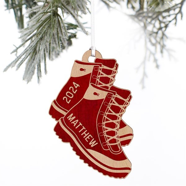 Hiking Boots Personalized Wood Ornament  - 37195