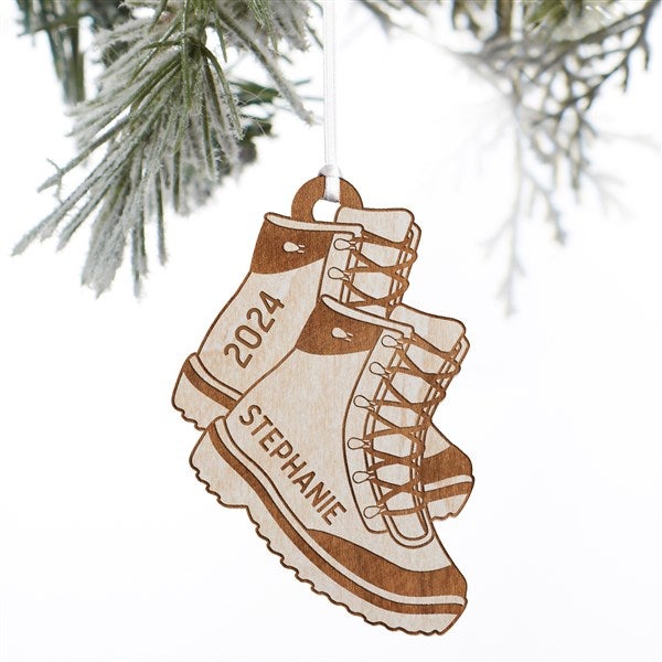 Hiking Boots Personalized Wood Ornament  - 37195