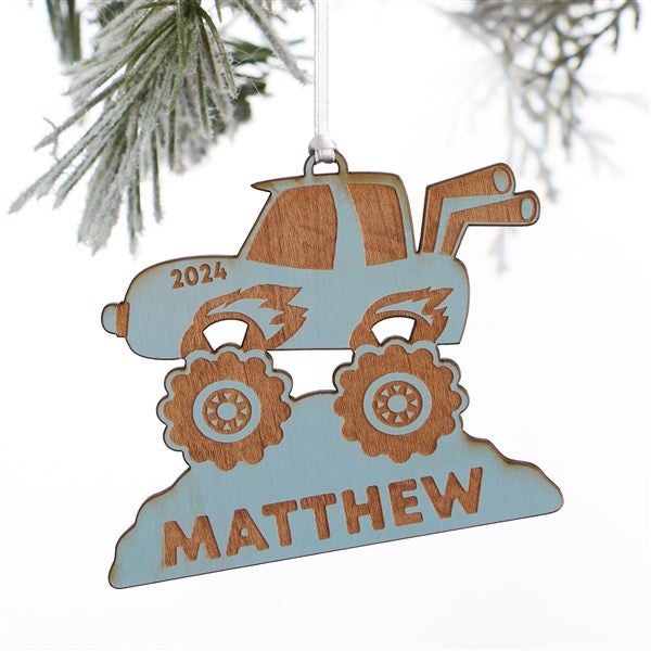 Monster Truck Personalized Wood Ornament  - 37198