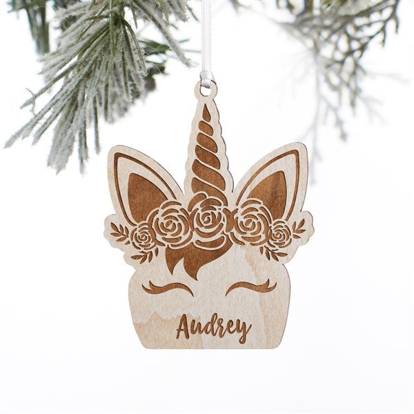 Unicorn Personalized Wood Ornament  - 37199