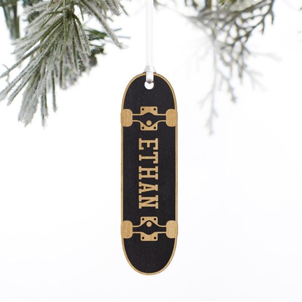 Skateboard Personalized Wood Ornament  - 37200