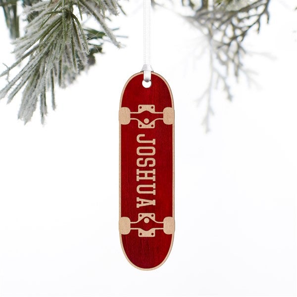 Skateboard Personalized Wood Ornament  - 37200