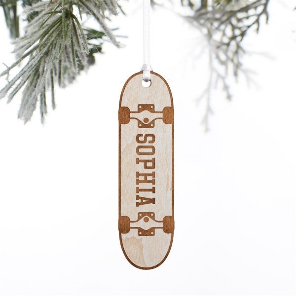 Skateboard Personalized Wood Ornament  - 37200
