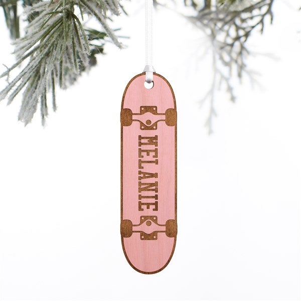 Skateboard Personalized Wood Ornament  - 37200