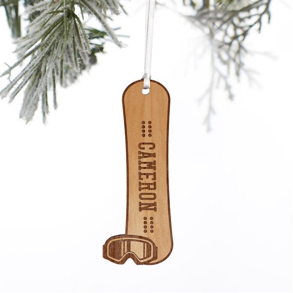 Snowboard Personalized Wood Ornament  - 37201