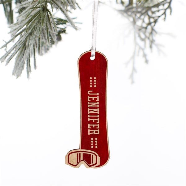 Snowboard Personalized Wood Ornament  - 37201