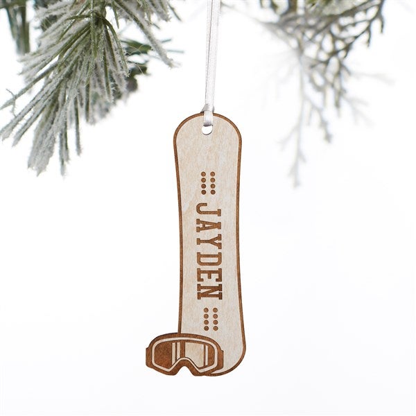 Snowboard Personalized Wood Ornament  - 37201