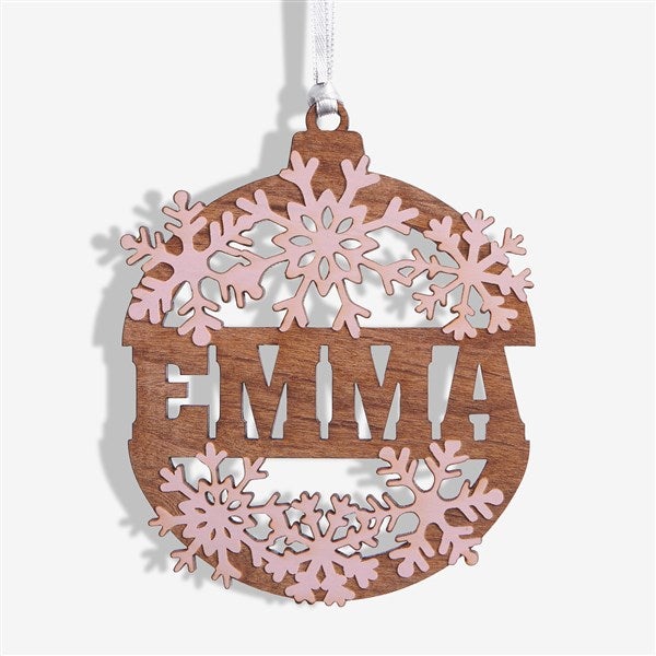 Snowflake Name Personalized Wood Ornament  - 37205