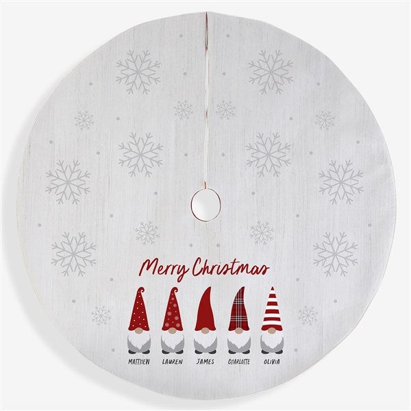 Personalized Christmas Tree Skirt - Gnome Family - 37209