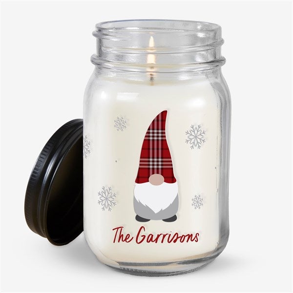 Personalized Farmhouse Candle Jar - Christmas Gnome - 37217