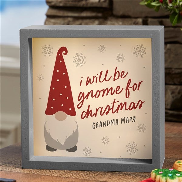 Personalized LED Light Shadow Box - Christmas Gnome - 37219
