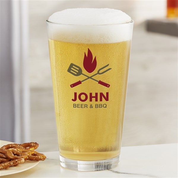 The Grill Personalized Printed Beer Glasses - 37273