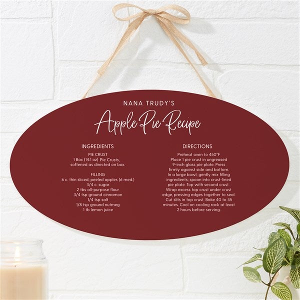 Personalized Oval Wood Sign - Favorite Family Recipe - 37288