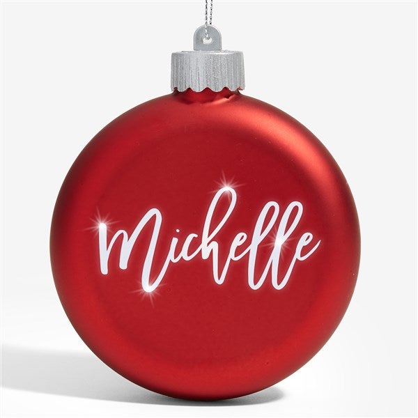 Personalized Light Up LED Glass Christmas Ornament - Scripty Name - 37300