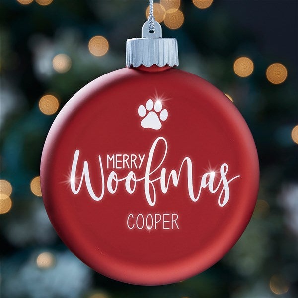 Personalized LED Glass Ornament - Merry Pet - 37302