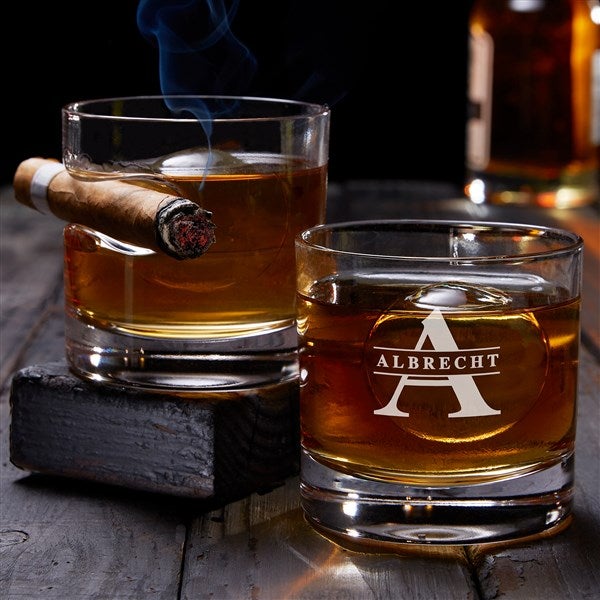 Lavish Last Name Personalized Cigar Glasses - Set of 2 - 37320