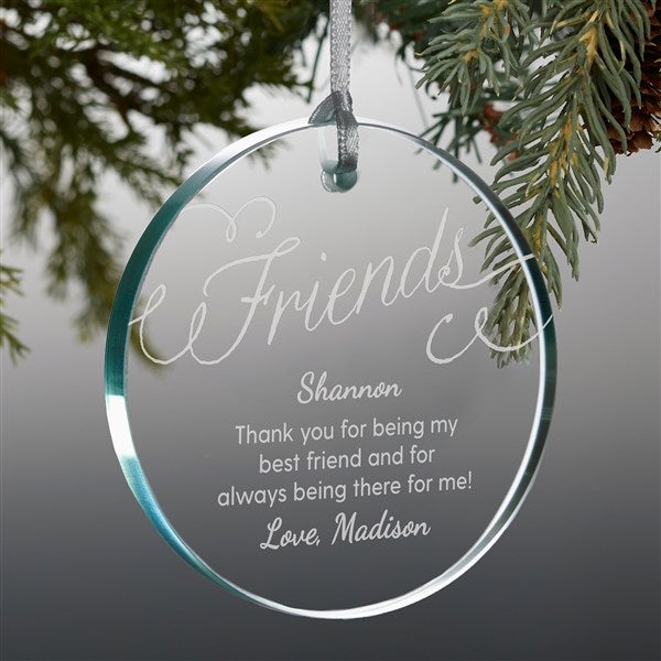 Personalized Glass Ornament - Friends Forever - 37326
