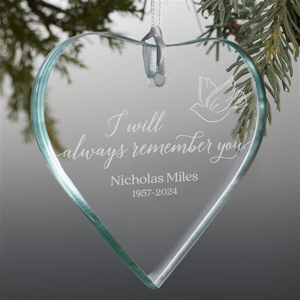 Always Remember You Engraved Memorial Heart Ornament  - 37333