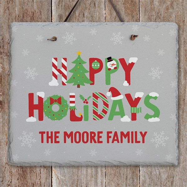 The Joys Of Christmas Personalized Slate Plaque  - 37337