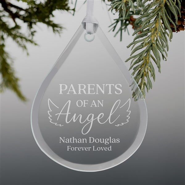 Personalized Kids Memorial Teardrop Ornament - Parents of an Angel - 37344