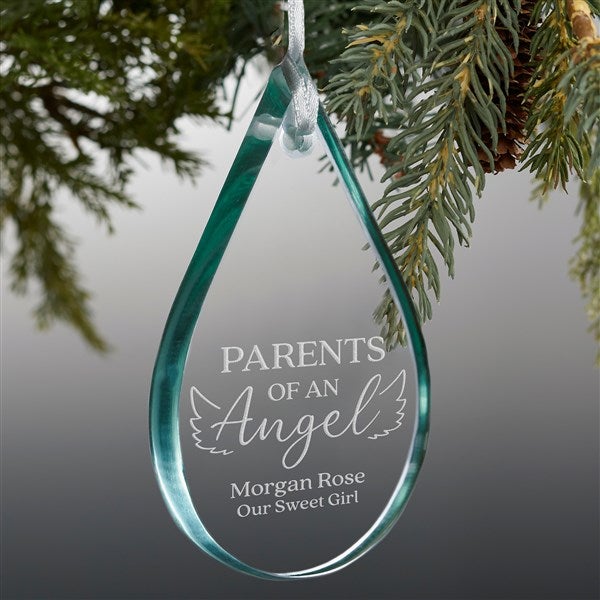 Personalized Kids Memorial Teardrop Ornament - Parents of an Angel - 37344