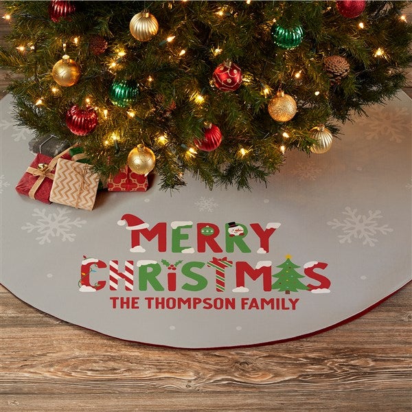 Personalized Christmas Tree Skirt - Joys of Christmas - 37346