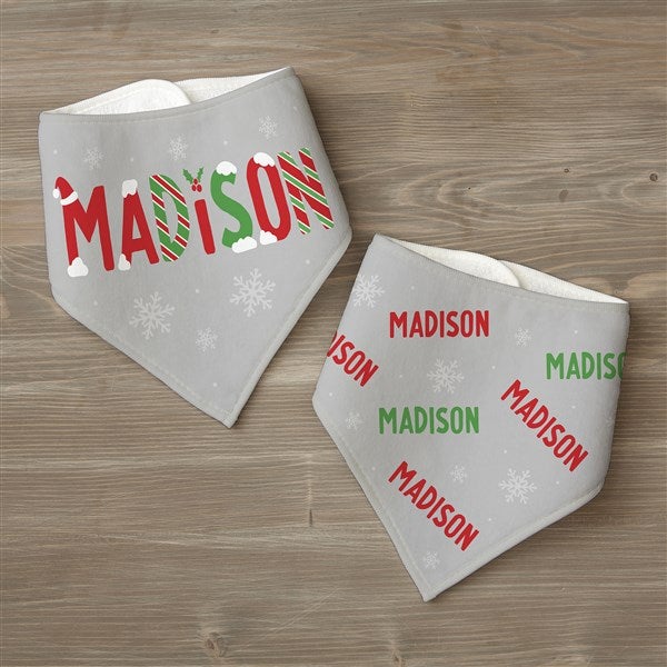 The Joys Of Christmas Personalized Baby Bibs  - 37350