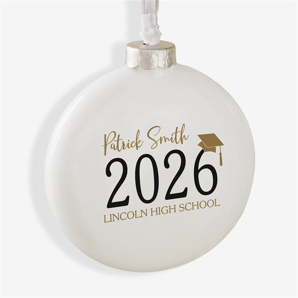Classic Graduation Personalized Deluxe Slim Globe Ornament  - 37365