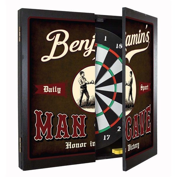 Personalized Man Cave Dartboard & Cabinet Set  - 37382D