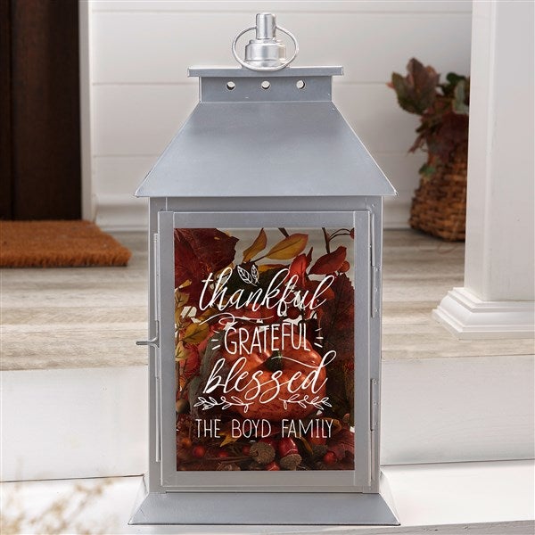Thankful Personalized Decorative Candle Lantern  - 37397