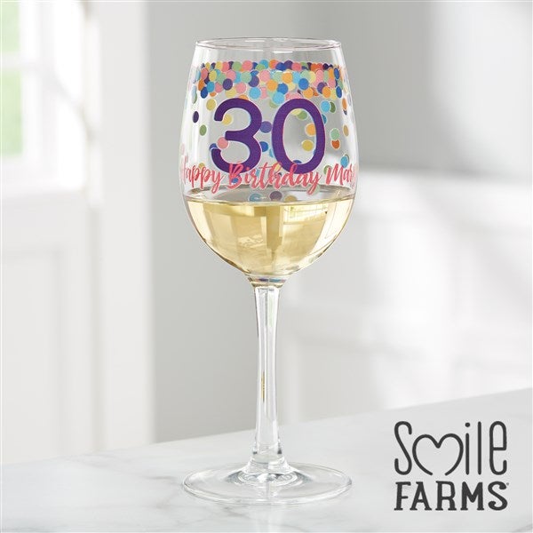 Personalized Birthday Wine Glass Collection - Confetti Cheers  - 37401