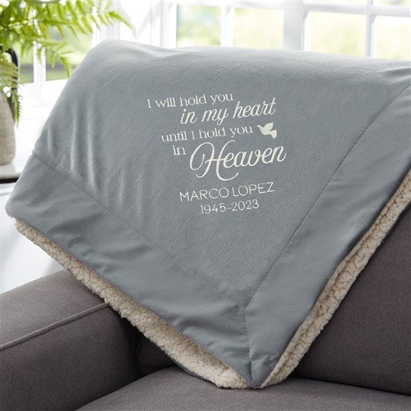 I Will Hold You In My Heart Embroidered Sherpa Blanket  - 37461