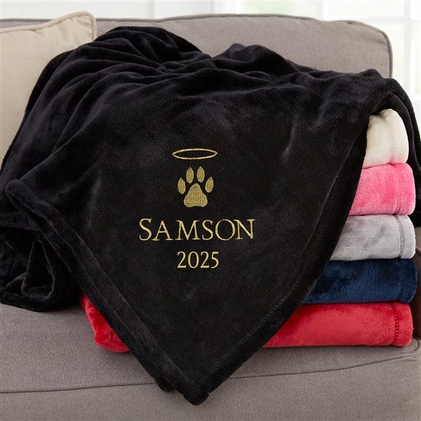 Pet Memorial Halo Personalized Fleece Blanket  - 37465