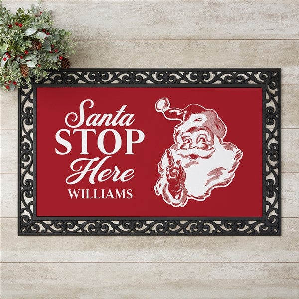 Retro Santa Personalized Christmas Doormats  - 37490
