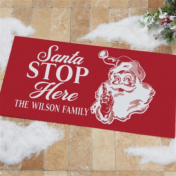 Retro Santa Personalized Christmas Doormats  - 37490