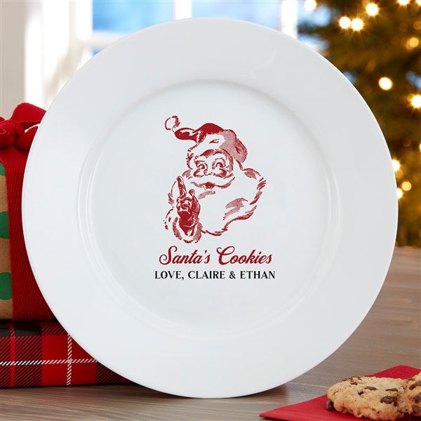 Retro Santa Personalized Christmas Plate