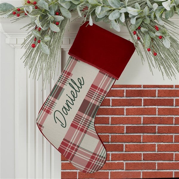 Personalized Christmas Stockings - Fresh Plaid - 37498