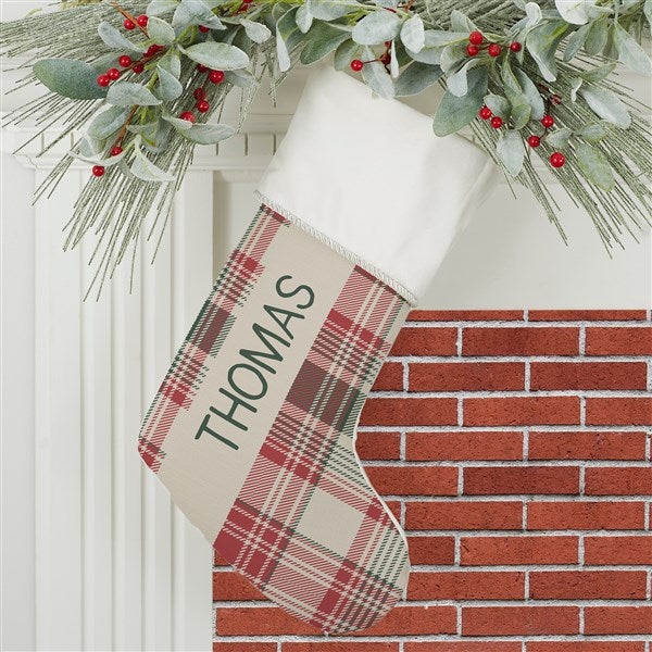 Personalized Christmas Stockings - Fresh Plaid - 37498