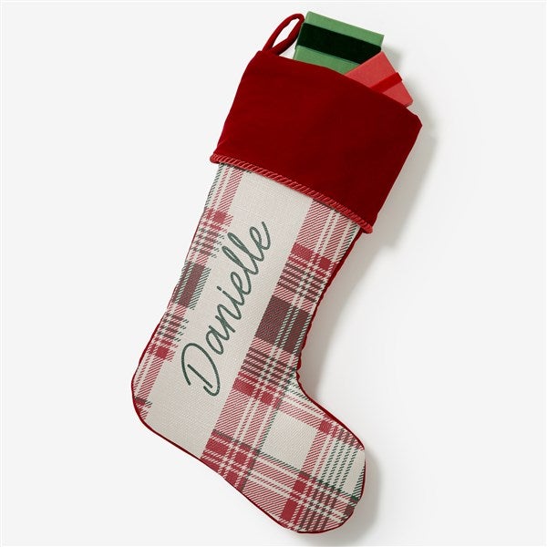 Personalized Christmas Stockings - Fresh Plaid - 37498
